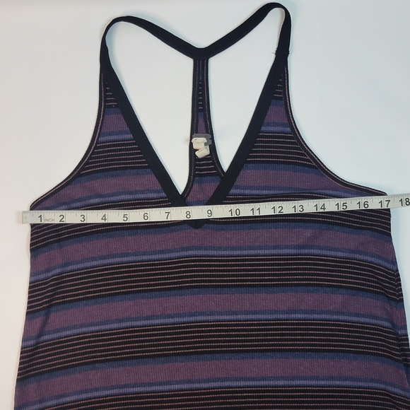 We The Free Purple Striped T-Back Tank, V-Neck, Split Hem, Like New, size Small - Picture 5 of 6